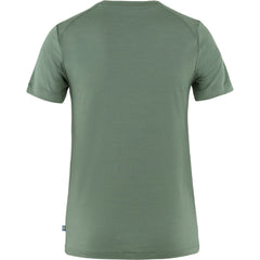 T-shirt Abisko Wool Fox Womens SS PATINA GREEN/TERACOTTA BROWN / L