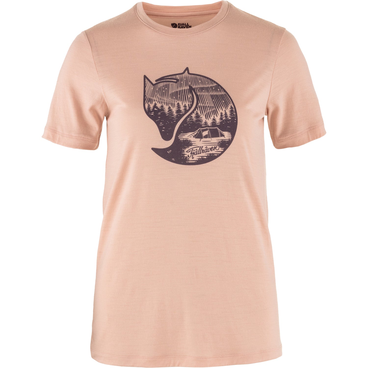 T-shirt Abisko Wool Fox Womens SS CHALK ROSE-PORT / L