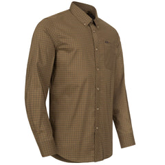 Men's Stretch Shirt Serge OLIVE/GREY CHECKED / M