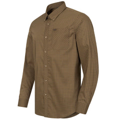 Men's Stretch Shirt Serge OLIVE/GREY CHECKED / M