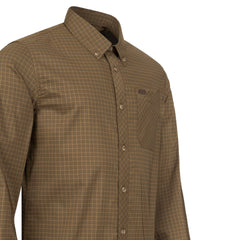 Men's Stretch Shirt Serge OLIVE/GREY CHECKED / M