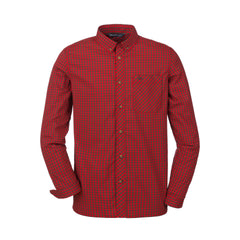 Men's Stretch Shirt Serge BROWN/RED CHECKED / 3XL