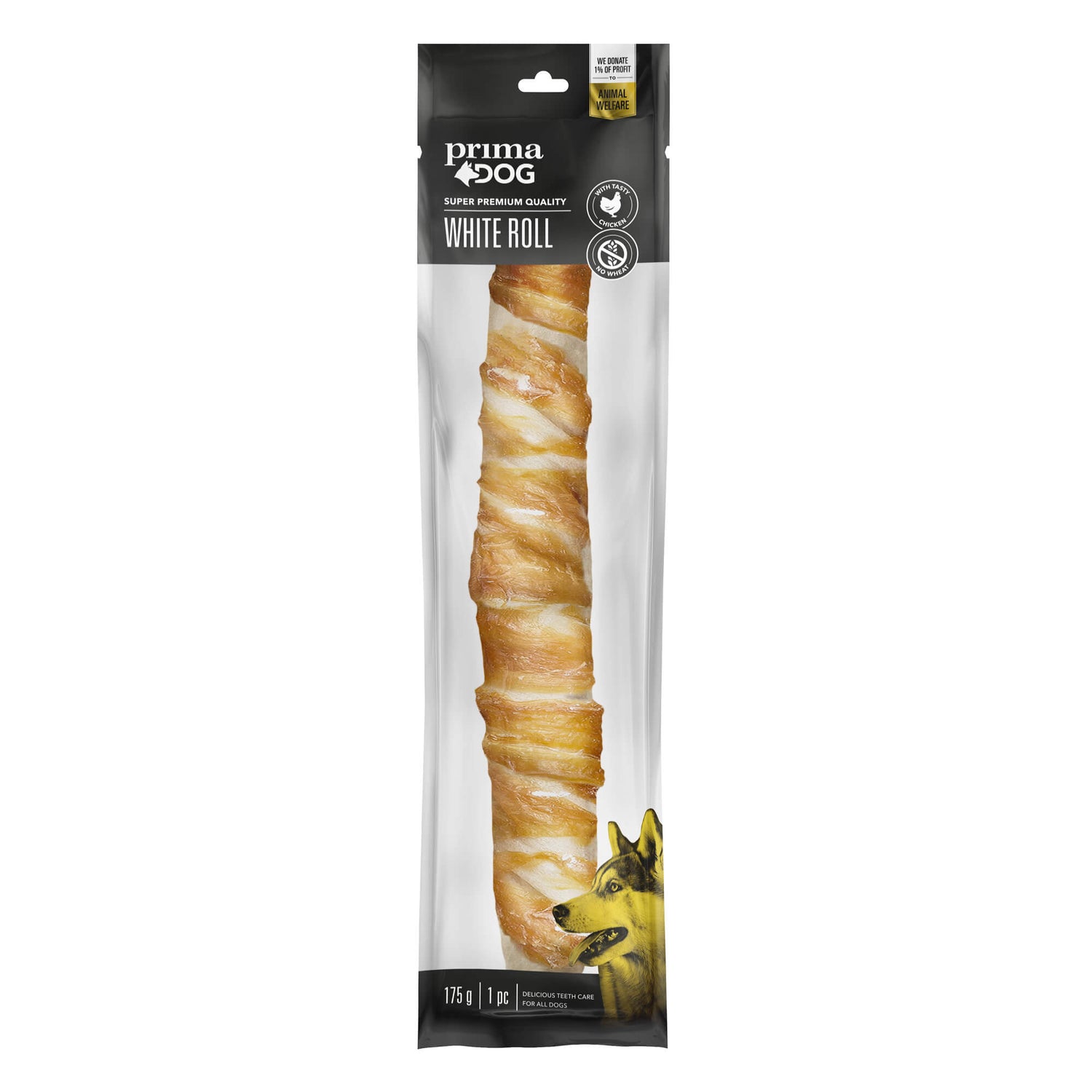 Vit tuggrulle-Kyckling eller Anka 170gr-550gr SORT KYCKLING & LÄNGD 38 CM & ANTAL 1 ST & MÄNGD 1