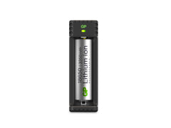 Li-ion batteriladdare 18650, 1 laddkanal, L111, inkl. 1st 3350 mAh SVART / EN STL