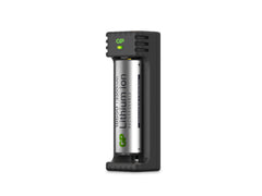 Li-ion batteriladdare 18650, 1 laddkanal, L111, inkl. 1st 3350 mAh SVART / EN STL