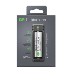 Li-ion batteriladdare 18650, 1 laddkanal, L111, inkl. 1st 3350 mAh SVART / EN STL