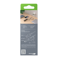 Essential 3-in-1 microUSB,USB-C,Lightning GRÅ / 1 M