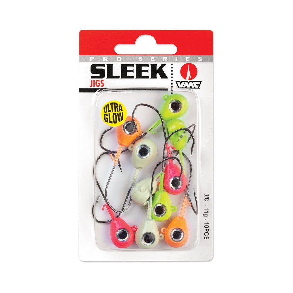 Sleek Jig 10 stycken GLOW / KROKSTORLEK 3/0 OCH 14 GRAM