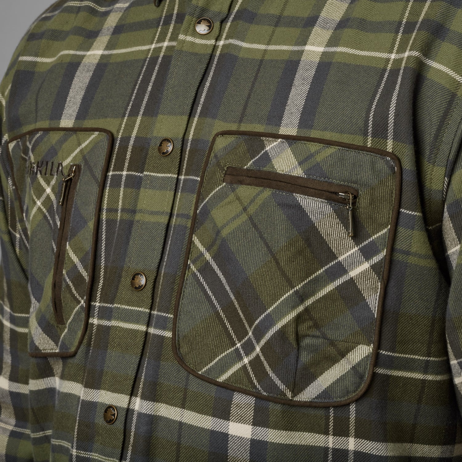 Skjorta Pajala OLIVE CHECK / S