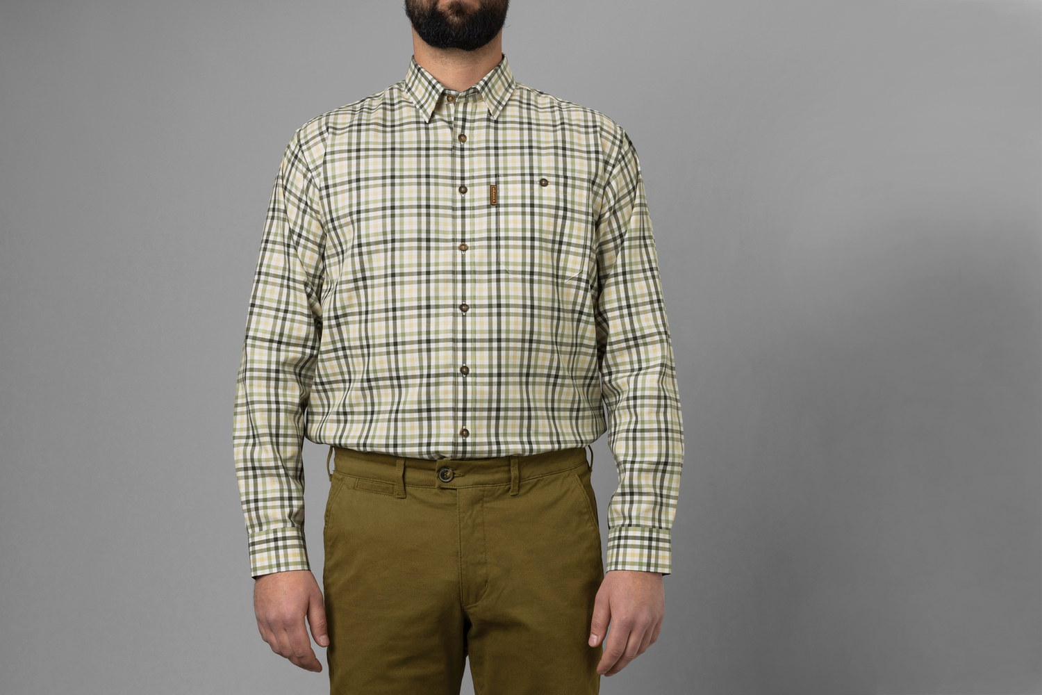 Milford L/S Skjorta BEECH GREEN CHECK / XL