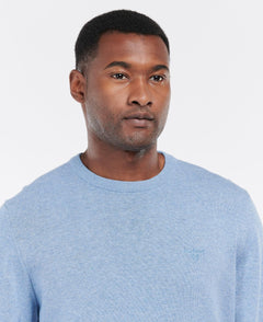 Pima Cotton Crew Neck Jumper Men DK CHAMBRAY / S