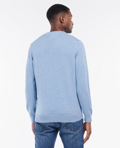 Pima Cotton Crew Neck Jumper Men DK CHAMBRAY / S