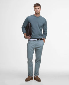 Pima Cotton Crew Neck Jumper Men VINTAGE TEAL / M