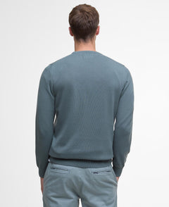 Pima Cotton Crew Neck Jumper Men VINTAGE TEAL / M