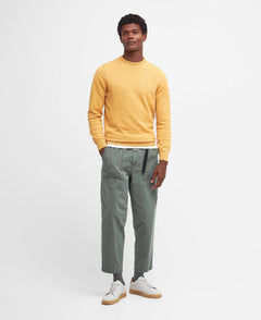 Pima Cotton Crew Neck Jumper Men HONEY GOLD / M