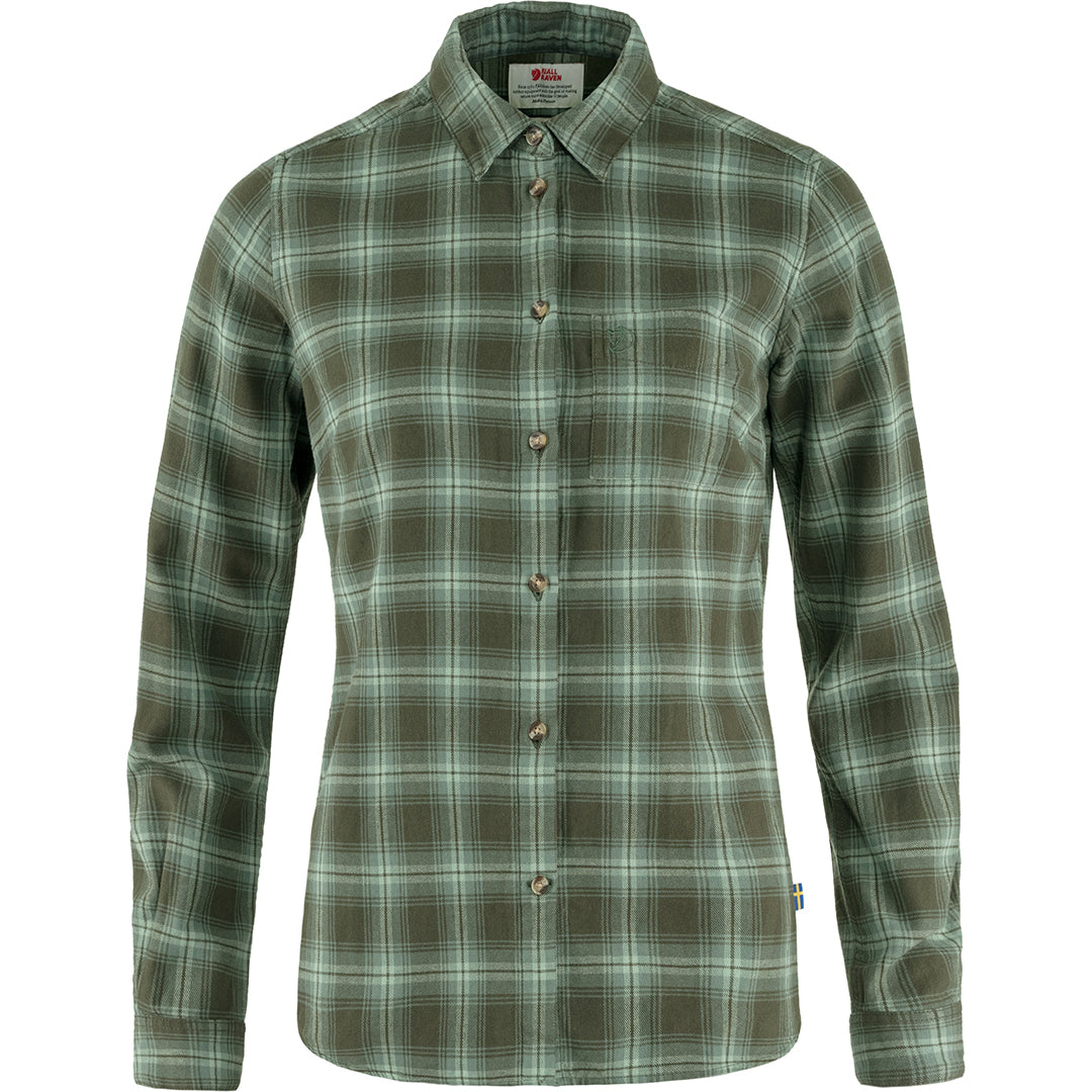 Övik Flannel Shirt Women DEEP FOREST-PATINA GREEN / S