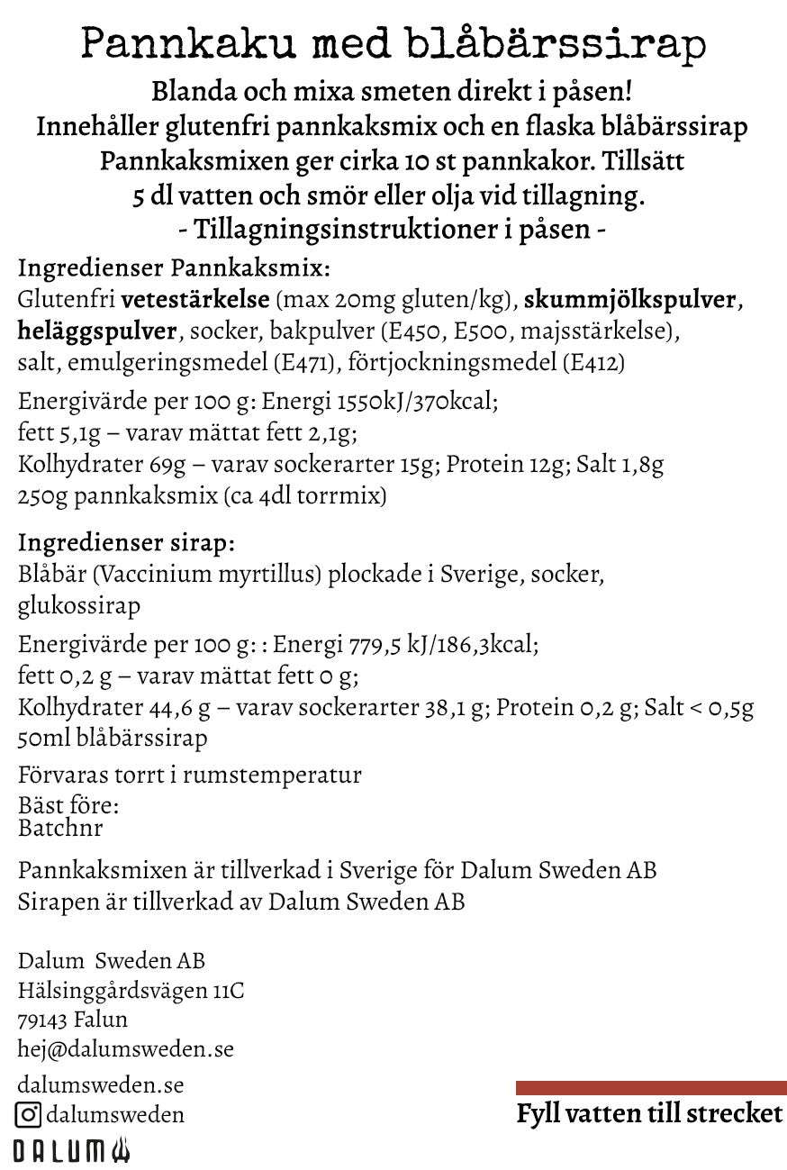 Pannkaksmix med blåbärssirap
